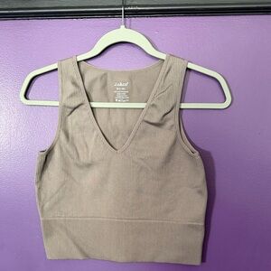 Women's Ribbed Tank Top - Light Brown/beige